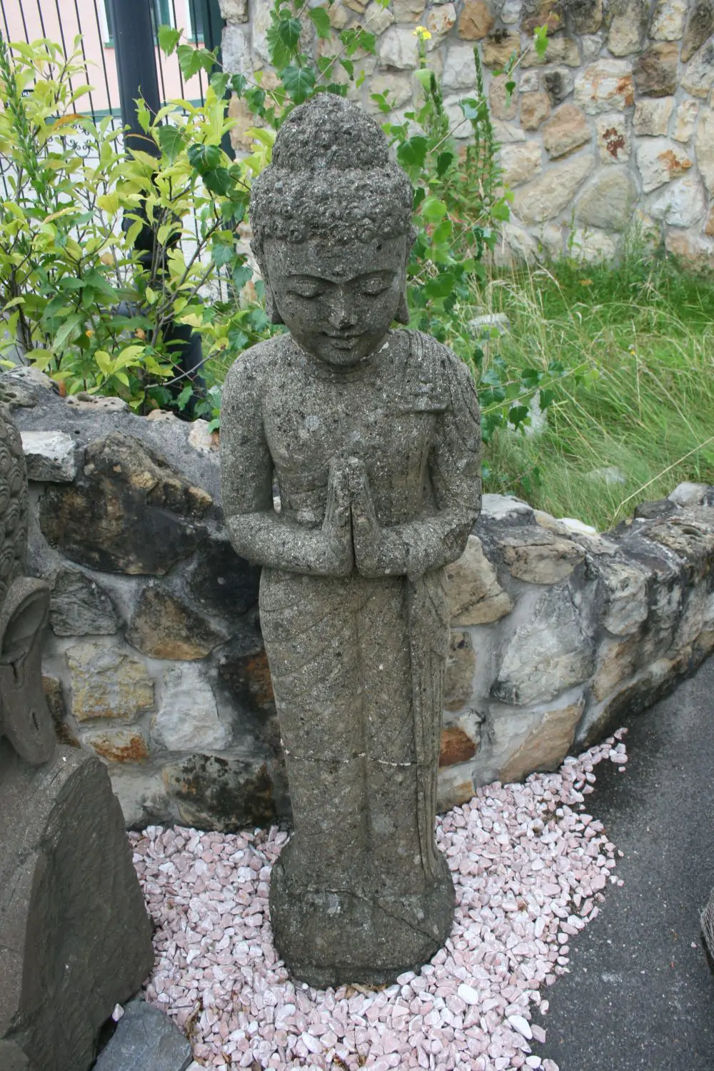  Product image 1 of the product “Standing Buddha, Indian Style - folded hands, in the sizes from 100cm to 175cm, Antique finish ”